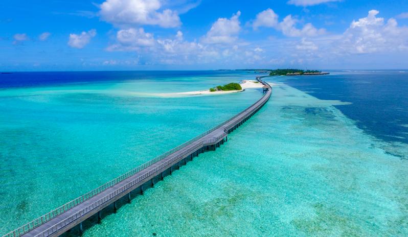The Residence Falhumaafushi-Aerial View of Bridge Connecting Two Islands